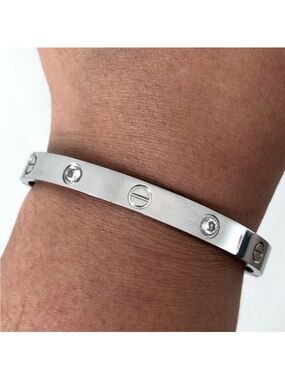 Generic Screw Bracelet with Screwdriver in Silver with 4 Stones